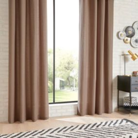 Lot de 2 rideaux d'ameublement "Anjali" en Coton 135 x 240 cm Atmosphera - Taupe