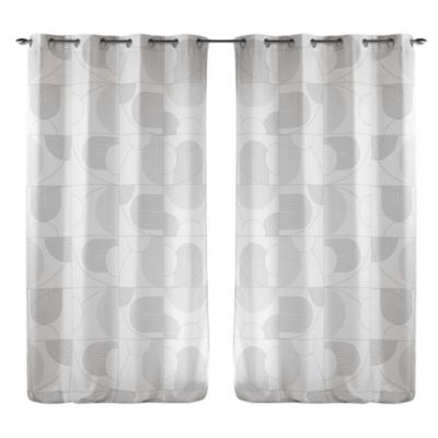 Lot de 2 rideaux Esquisse - Blanc 140 x 260 cm - Douceur d'Intérieur - Rideau  140 x 260