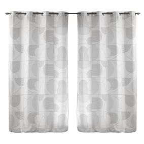 Lot de 2 rideaux Esquisse - Blanc 140 x 260 cm - Douceur d'Intérieur - Rideau  140 x 260