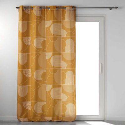 Lot de 2 rideaux Esquisse - Camel  140 x 260 cm - Douceur d'Intérieur - Rideau  140 x 260