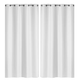 Lot de 2 rideaux Essentiel Douceur d'intérieur - Blanc 140 x 260 cm -   Douceur d'Intérieur