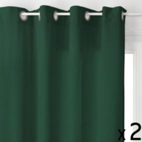 Lot de 2 Rideaux à  œillets 140 x 260 cm Lilou Vert