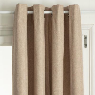 Lot de 2 Rideaux à  œillets Occultant en tissu Beige Lin 140 x 260 cm