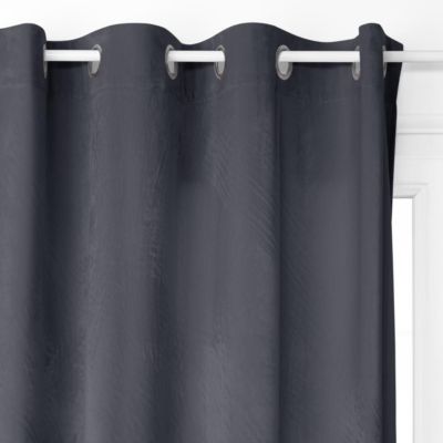 Lot de 2 Rideaux à  œillets Occultant en Velours Gris Foncé 140 x 260 cm
