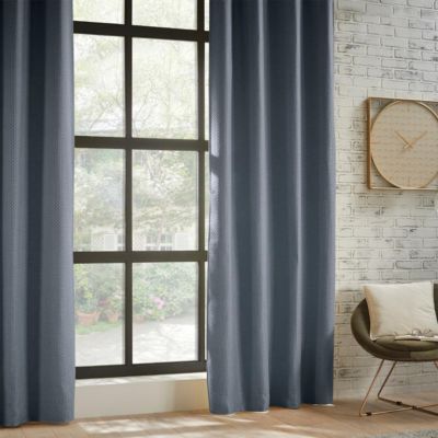 Lot de 2 Rideaux à  œillets Occultant Jacquard Gris 140 x 260 cm