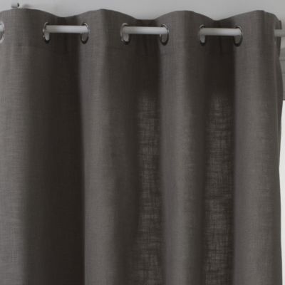 Lot de 2 Rideaux à  œillets Tissu Gris Foncé 140 x 260 cm