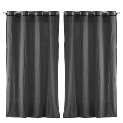 Lot de 2 rideaux Linette - Anthracite  135 x 240 cm - Douceur d'Intérieur - Rideau  135 x 240