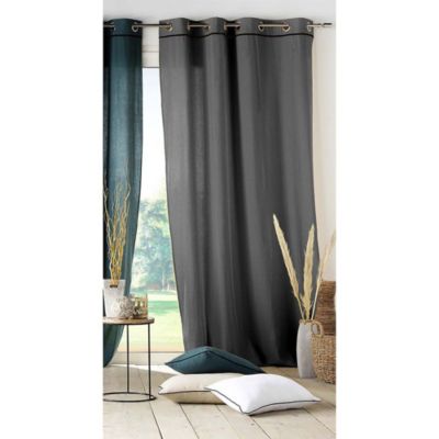 Lot de 2 rideaux Linette - Anthracite  135 x 240 cm - Douceur d'Intérieur - Rideau  135 x 240