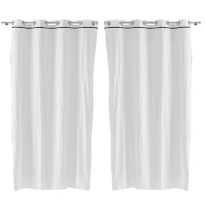 Lot de 2 rideaux Linette - Blanc 135 x 240 cm - Douceur d'Intérieur - Rideau  135 x 240