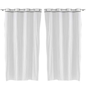 Lot de 2 rideaux Linette - Blanc 135 x 240 cm - Douceur d'Intérieur - Rideau  135 x 240