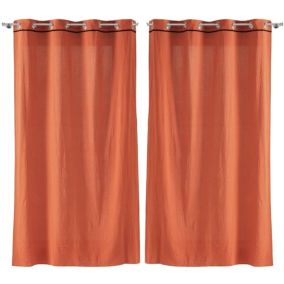 Lot de 2 rideaux Linette Douceur d'intérieur - Terracotta 135 x 240 - 135 x 240  Douceur d'Intérieur