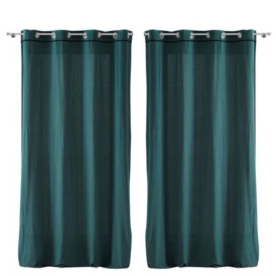 Lot de 2 rideaux Linette - Pétrole 135 x 240 cm - Douceur d'Intérieur - Rideau  135 x 240