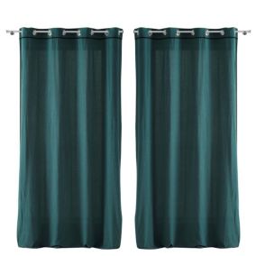 Lot de 2 rideaux Linette - Pétrole 135 x 240 cm - Douceur d'Intérieur - Rideau  135 x 240