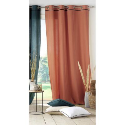 Lot de 2 rideaux Linette - Terracotta 135 x 240 cm - Douceur d'Intérieur - Rideau  135 x 240