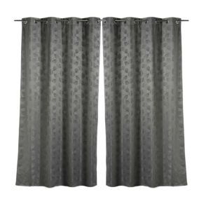 Lot de 2 rideaux Lunella - 140 x 260 cm Gris - Douceur d'Intérieur - Rideau occultant  140 x 260