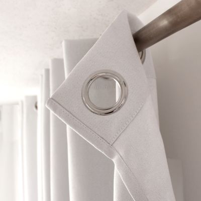 Lot de 2 rideaux obscurcissant thermique avec œillets, blanc glacier, 140x240cm, 100% polyester, collection Floppy, CMADECO