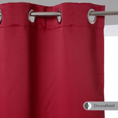 Lot de 2 rideaux occultants rouge - 135x240 cm - Atmosphera