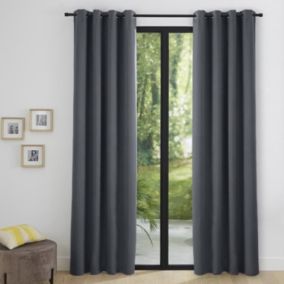 Lot de 2 rideaux occultants thermiques - Gris anthracite - 140 x 260 cm