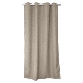 Lot de 2 rideaux à oeillets,  obscurcissant, 140x240 cm, beige naturel chiné, collection Natté, CMADECO