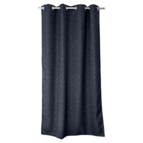 Lot de 2 rideaux à oeillets, obscurcissant, 140x240 cm, gris anthracite chiné, Collection Natté, CMADECO