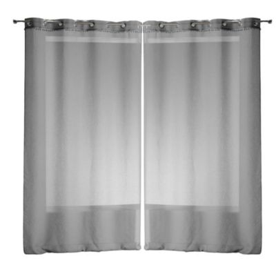 Lot de 2 rideaux Poupette - 140 x 240 cm Gris - Douceur d'Intérieur - Voilage  140 x 240