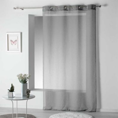 Lot de 2 rideaux Poupette - 140 x 240 cm Gris - Douceur d'Intérieur