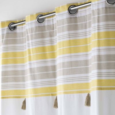 Lot de 2 rideaux Rideau Naturaline - 140 x 240 cm Jaune - Douceur d'Intérieur