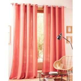 Lot de 2 rideaux tamisant à œillet 140 x 260 cm "Gaze de Coton" - Gaze de coton Blush