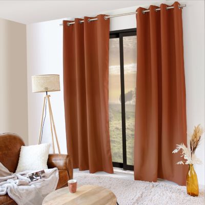 LOT de 2 Rideaux Thermique, 135x240cm, Collection Glacier, CMADECO - Rouge