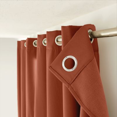 LOT de 2 Rideaux Thermique, 135x240cm, Collection Glacier, CMADECO - Rouge