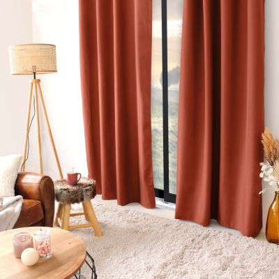 LOT de 2 Rideaux Thermique, 135x240cm, Collection Glacier, CMADECO - Rouge