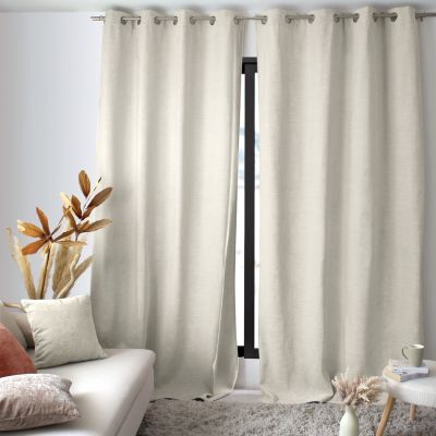 Lot de 2 Rideaux Thermique avec Œillets, Grande Hauteur, 140x260cm, Velours, Collection Velvet, CMADECO - Blanc