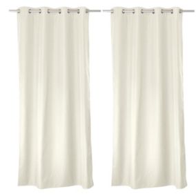 Lot de 2 rideaux thermique avec oeillets, écru, 140x180cm, 100% polyester, collection Glacier, CMADECO