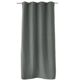 Lot de 2 rideaux thermique avec oeillets, gris, 135x240cm, 100% polyester, collection Nordica, CMADECO