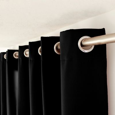 Lot de 2 rideaux thermique avec oeillets, noir, 135x240cm, collection Glacier, CMADECO