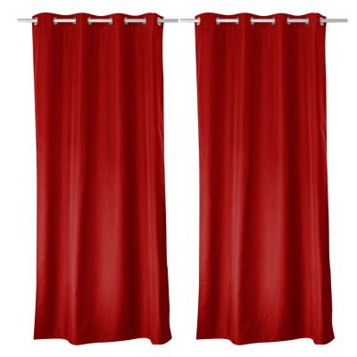 Rideau Occultant Thermiques Rideaux Salon Homard Rouge Noir Réduire 135X240CM - Maison