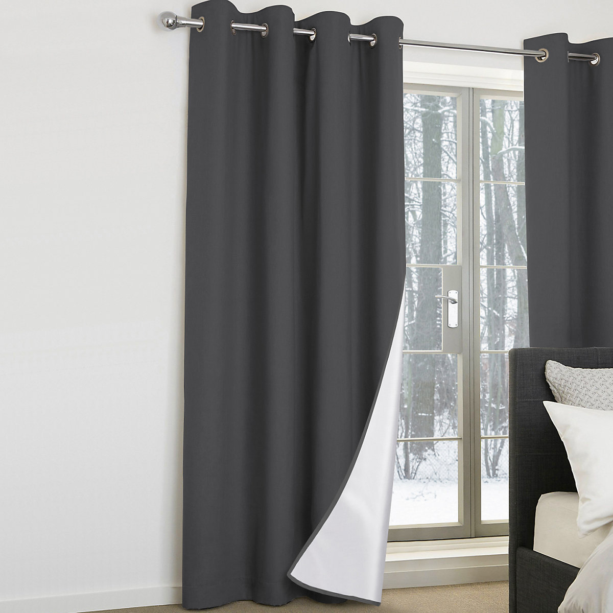 TOPICK Rideau Brise-Bise Rayé Gris Opaque 125x45cm - Rideau Occultant Court Cuisine Salon TOPICK Rideau Brise-Bise Rayé Gris Opaque 125x45cm - Rideau Occultant Court Cuisine Salon