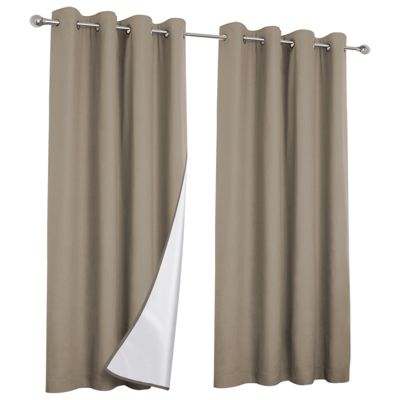 Lot de 2 rideaux thermiques taupe 135x240 cm