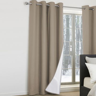 Lot de 2 rideaux thermiques taupe 135x240 cm