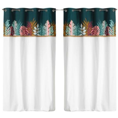Tenda Accadia bianco fettuccia con passanti nascosti 140 x 280 cm