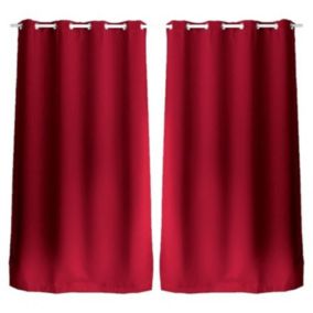 Lot de 2 Rideaux uni avec œillets