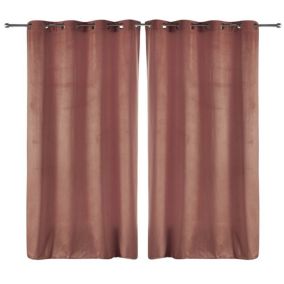 Lot de 2 rideaux Velvetine Douceur d'intérieur - Rose 140 x 280 - 140 x 280  Douceur d'Intérieur