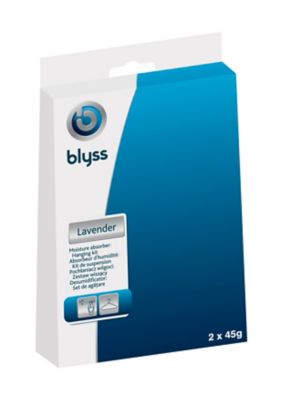 Lot de 2 sachets absorbeurs d'humidité à suspendre Blyss lavande 2 x 45g