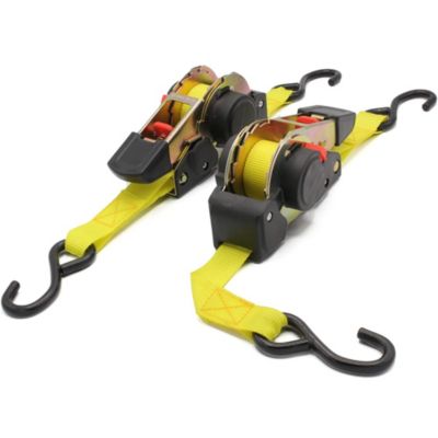 Lot de 2 sangles arrimage FISHTEC enrouleur automatique 180 cm cliquet 640kg