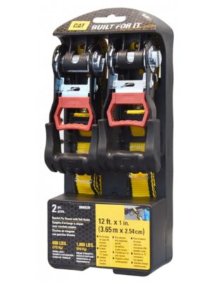 LOT DE 2 SANGLES D'ARRIMAGE A CLIQUET CATERPILLAR