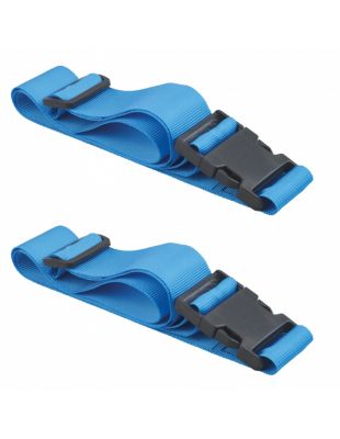 Lot de 2 sangles de serrage, 1.80m à boucle plastique, bleu - THIRARD
