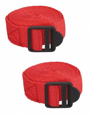 Lot de 2 sangles de serrage, 1.80m à boucle plastique, rouge - THIRARD