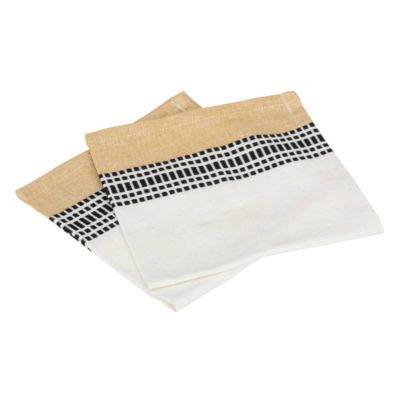 Lot de 2 serviettes de table Dolly - coton - blanc - 40x40 cm - Atmosphera