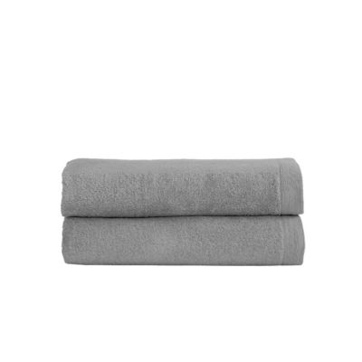 Lot de 2 serviettes de toilette 500 g/m² Gris Perle 50x90 cm STUDIO
