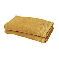 Lot de 2 serviettes de toilette jaune miel Koros 50 x 30 cm GoodHome